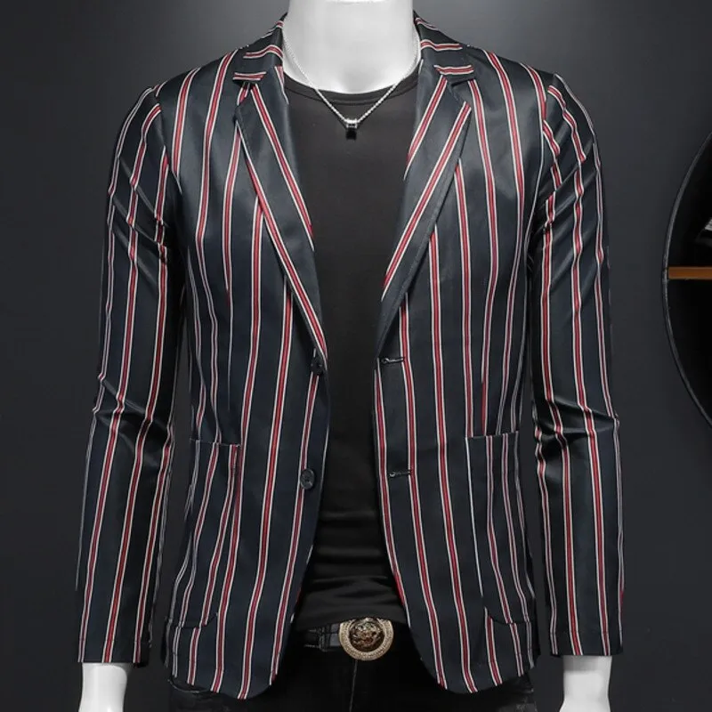 Striped Single Breasted Blazer