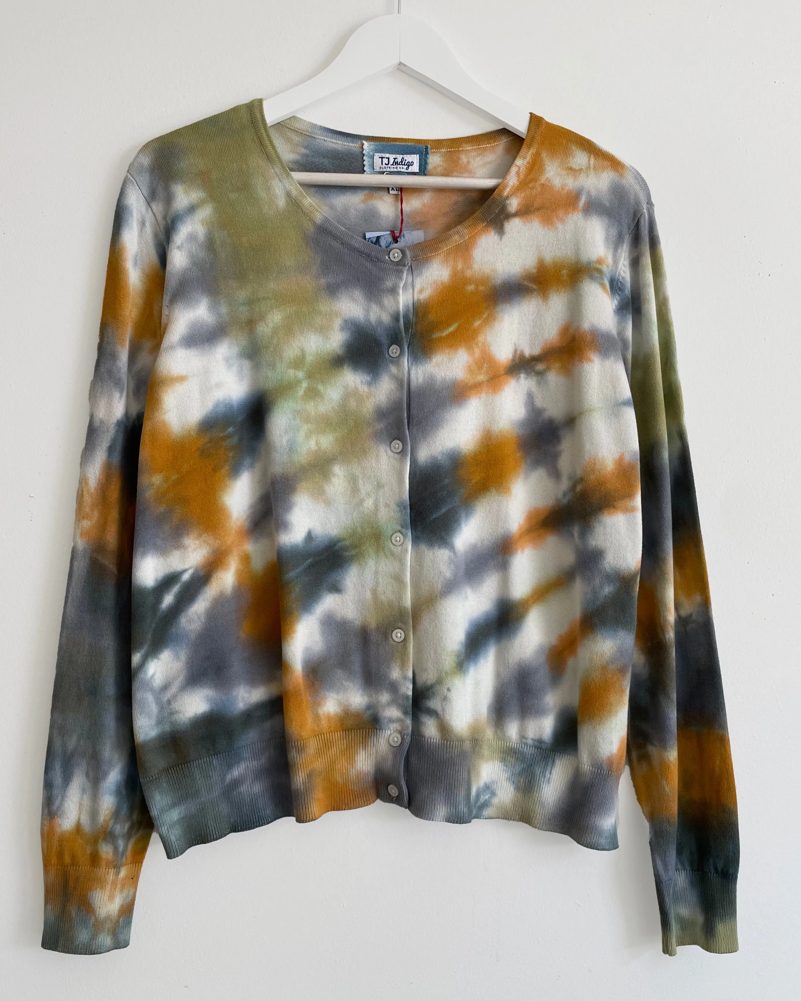 Tie Dye Button- Up Crew Neck Cardigan