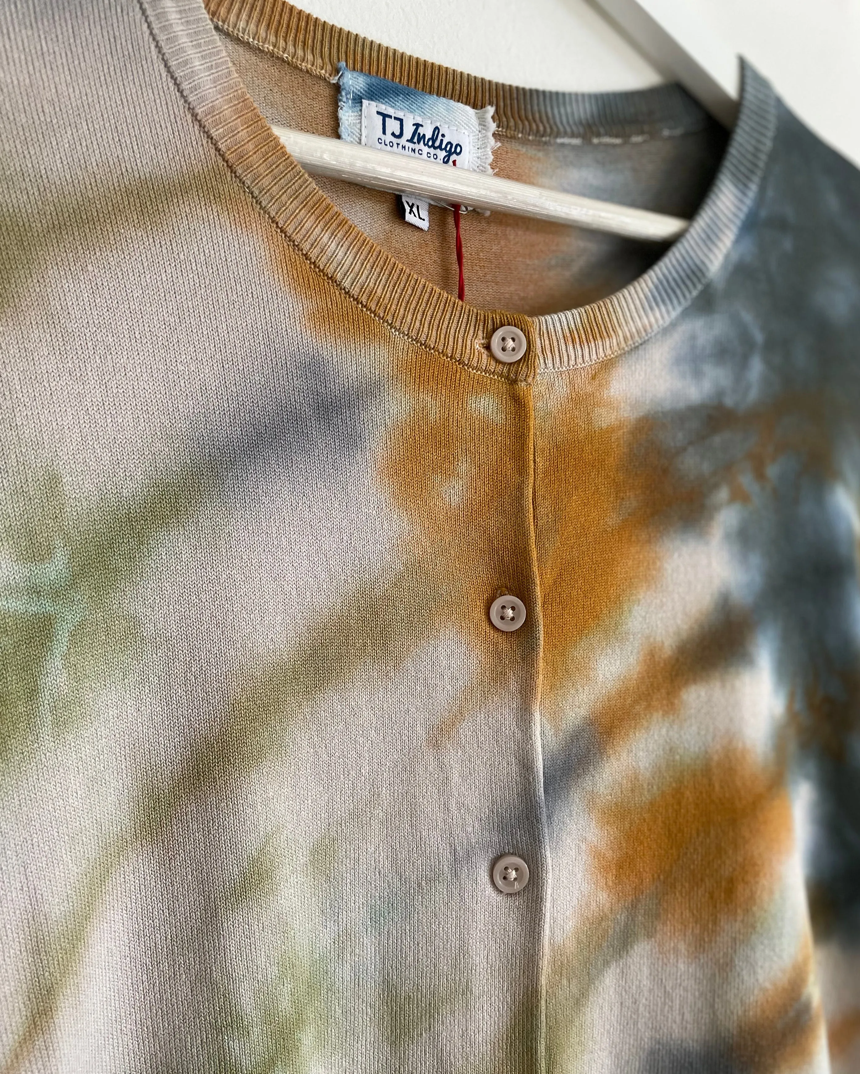 Tie Dye Button- Up Crew Neck Cardigan