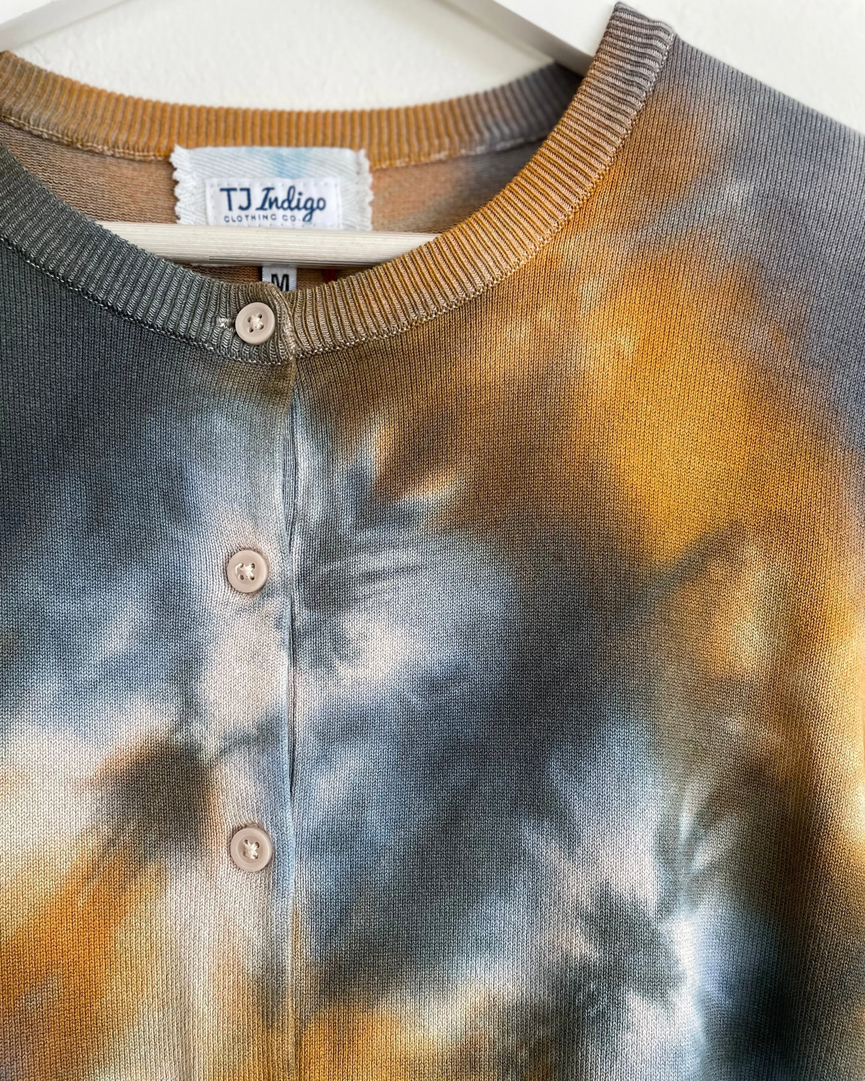 Tie Dye Button- Up Crew Neck Cardigan