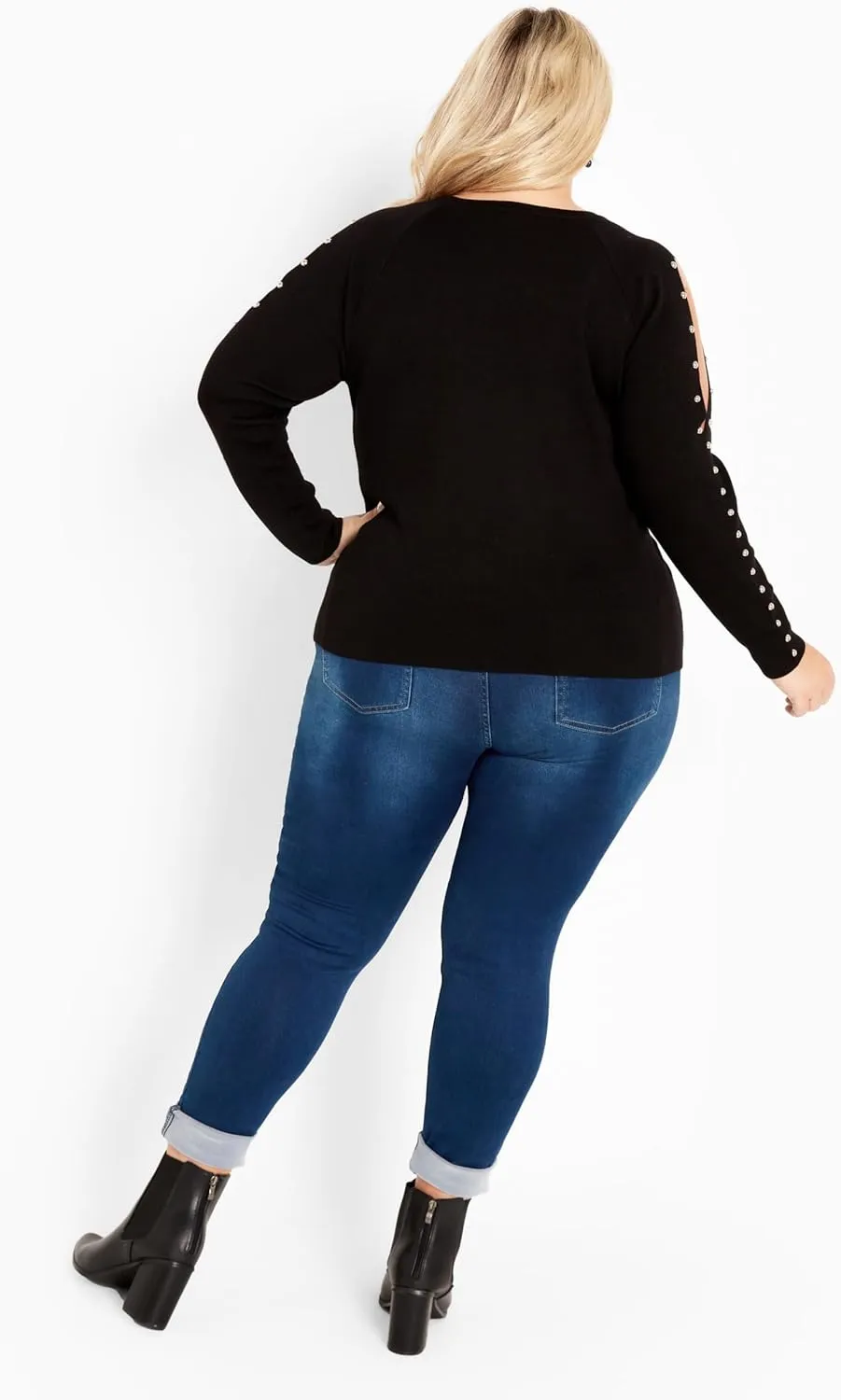 Women's Cold Shoulder Full Length Sleeves Sweater