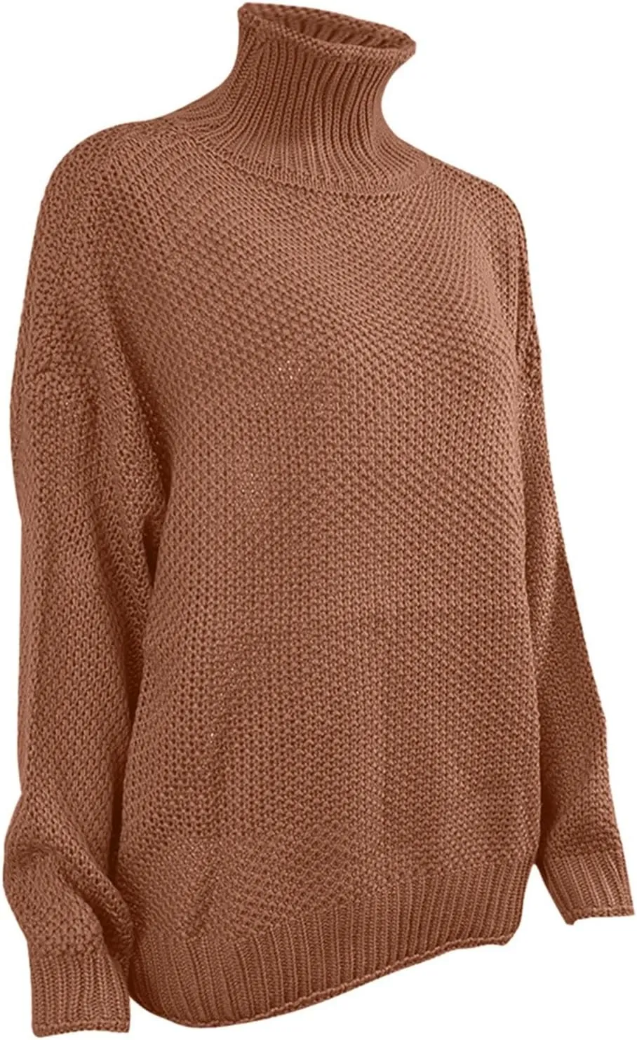 Women's Turtleneck Long Sleeve Sweater Fall Winter Soft Thick Cable Knit Sweaters Thermal UnderweaPullover Tops